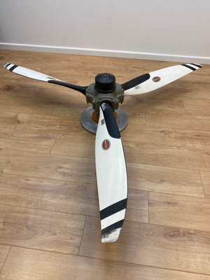 Hartzell 3 bladed Propeller - original condition with custom-made wall bracket - Price Before Discount £1650 | AEROART.CO.UK